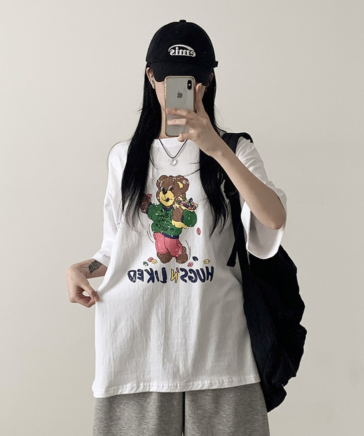 ハグベア半袖Tシャツ IVORY