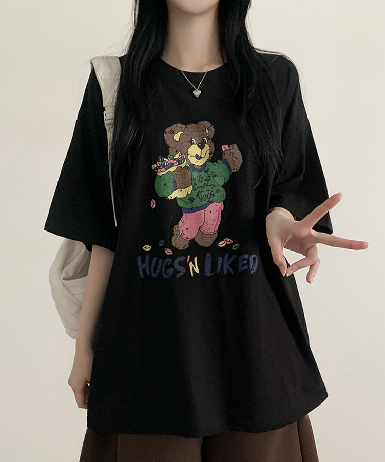 ハグベア半袖Tシャツ BLACK