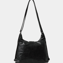 バックバッグ・スクールバッグ ツーポケットバックルショルダーバックパック BLACK