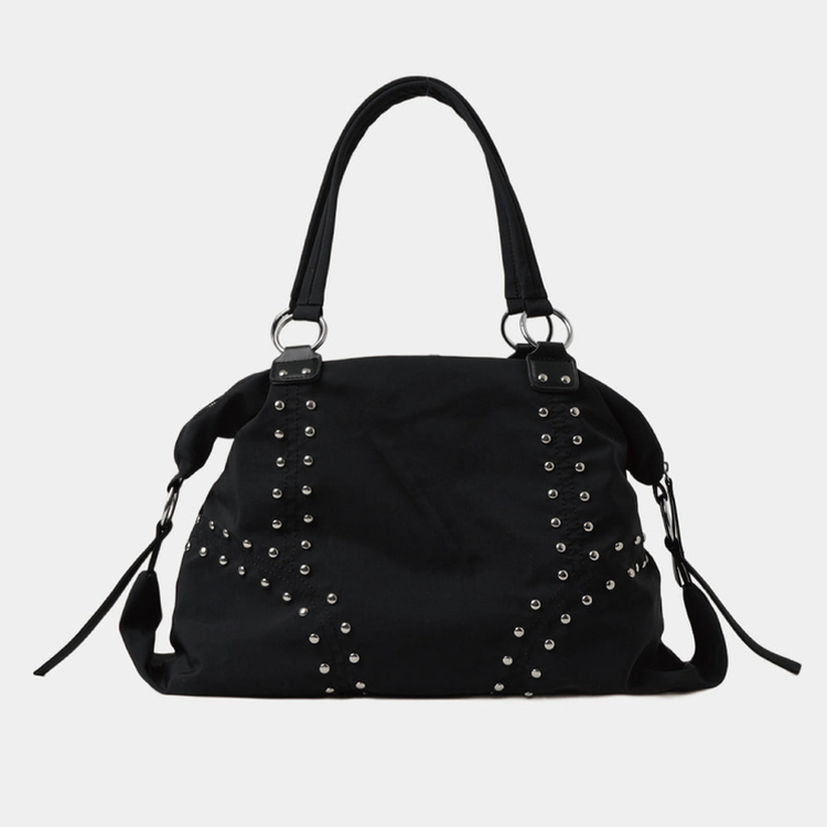 スタッドビッグショルダーバッグ BLACK