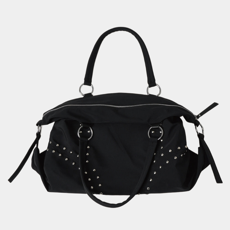 スタッドビッグショルダーバッグ BLACK