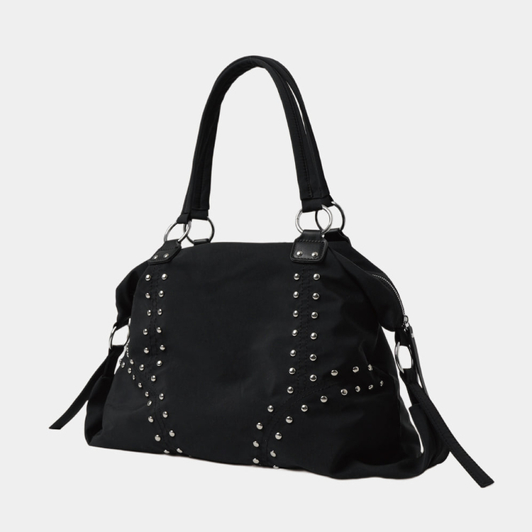 スタッドビッグショルダーバッグ BLACK