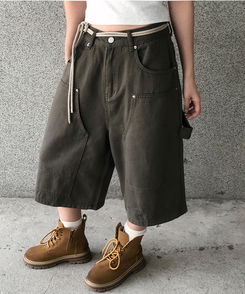 カーフェンダースリットバミューダパンツ KHAKI
