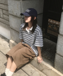 カーフェンダースリットバミューダパンツ BROWN