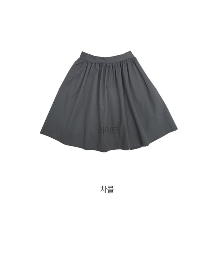 シャーリングコットンミディスカート