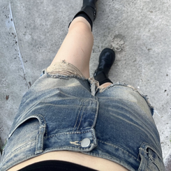 デニム ヴィンテージショートパンツ BLUE