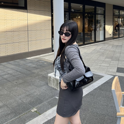カーディガン フォレストチェックキャミセット GRAY