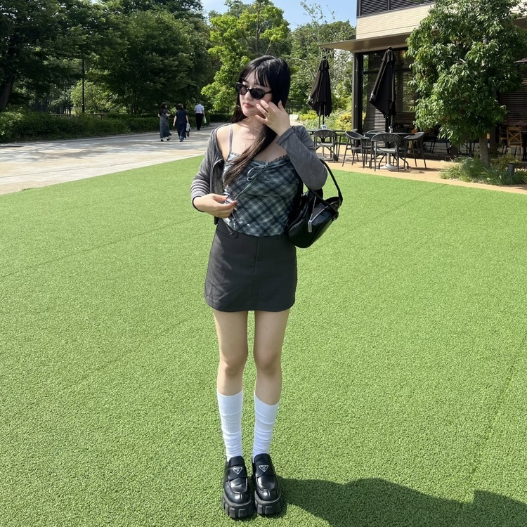 フォレストチェックキャミセット GRAY