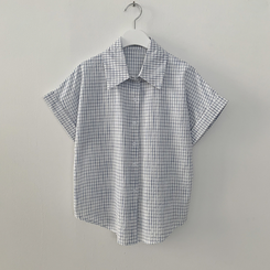 シャツ ロールアップチェックシャツ