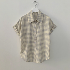 シャツ ロールアップチェックシャツ