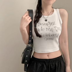 ノースリーブ レタリングy2kキャミソール WHITE