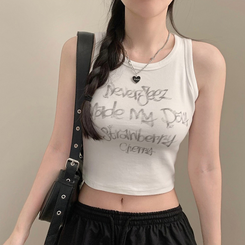 ノースリーブ レタリングy2kキャミソール WHITE