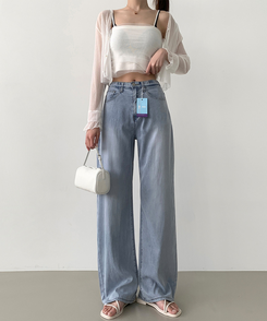 デニム 【丈別】テンセルバックポケットワイドデニムパンツ BLUE