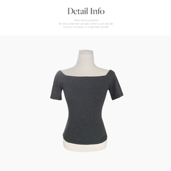 半袖Tシャツ ワンオフショルダベーシック半袖Tシャツ