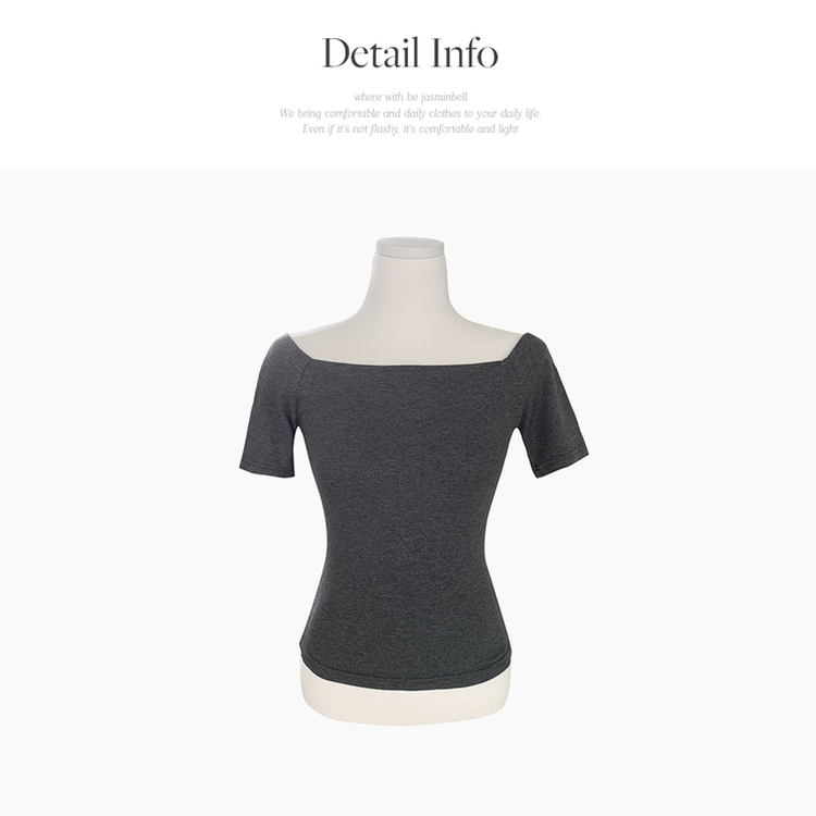ワンオフショルダベーシック半袖Tシャツ