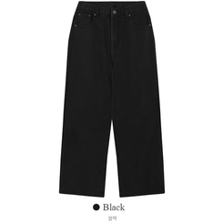 デニム 【丈別】ハイウエストコットンセミワイドパンツ(6color)