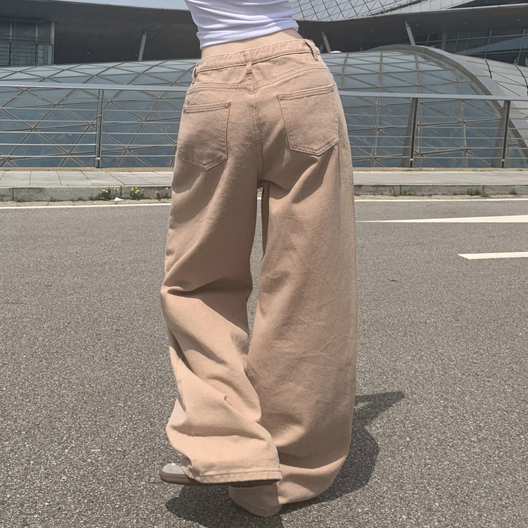 【丈別】ハイウエストコットンセミワイドパンツ(6color) PINK