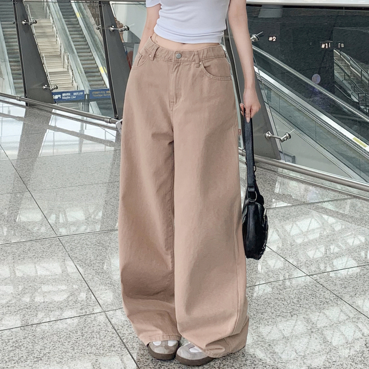 【丈別】ハイウエストコットンセミワイドパンツ(6color) PINK