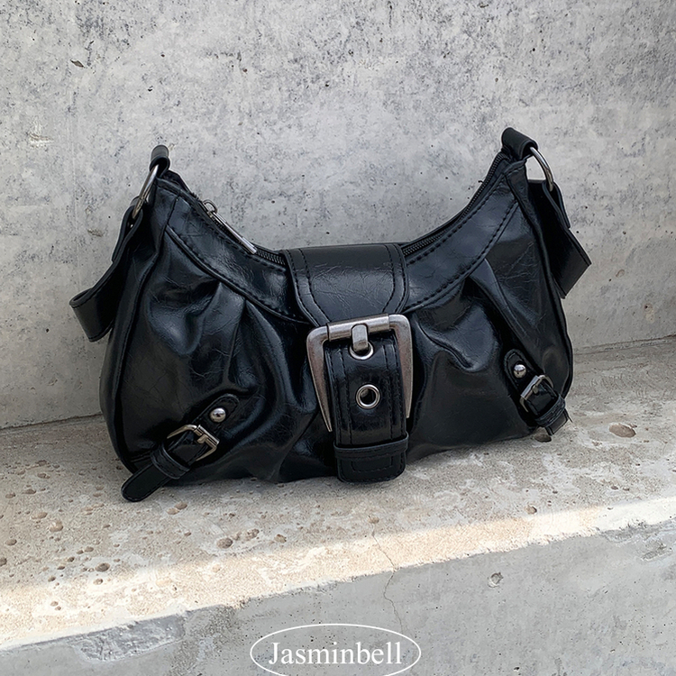 バックルレザーミニトートショルダーバッグ