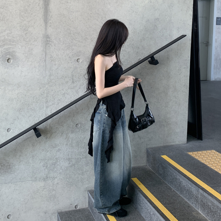 バックルレザーミニトートショルダーバッグ BLACK