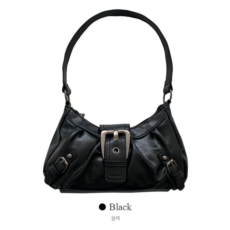 バックルレザーミニトートショルダーバッグ