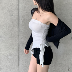 アンバランスフリルレイヤードトップ WHITE