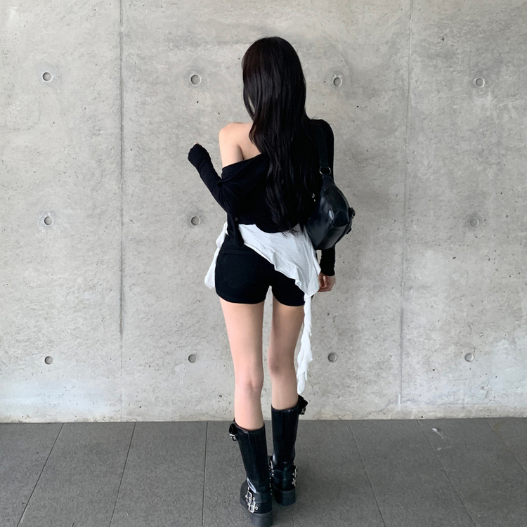쿠이 쫀쫀 스판 로우 숏 팬츠 반바지 베이직팬츠 검정