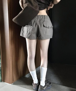 ショートパンツ ポケットショートパンツ BROWN