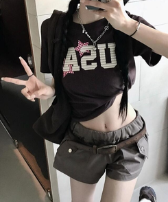 ショートパンツ ポケットショートパンツ BROWN