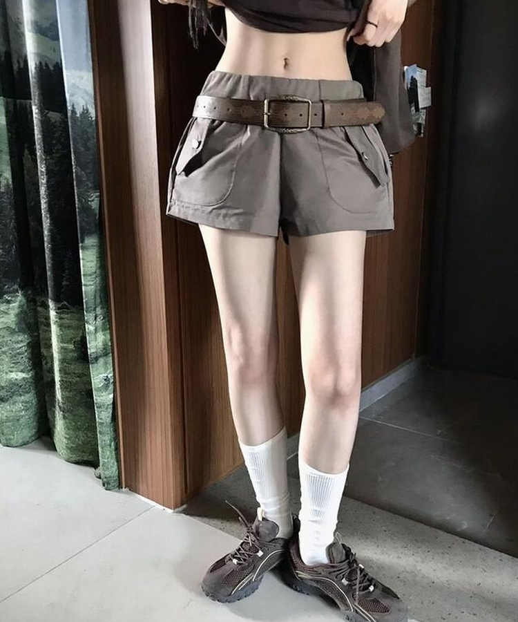 ポケットショートパンツ BROWN
