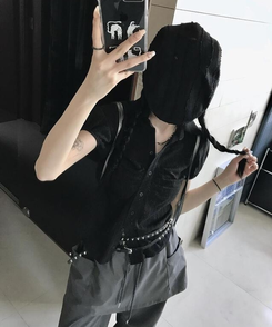 コットンパンツ パラシュートストリングスカートパンツ CHARCOAL