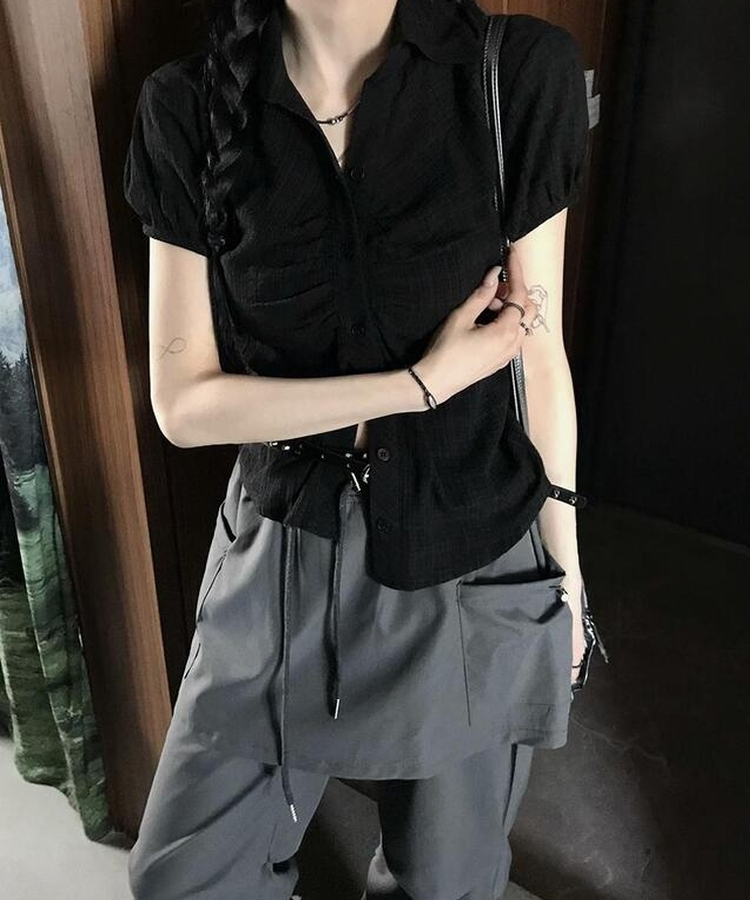パラシュートストリングスカートパンツ CHARCOAL