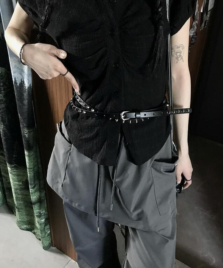 パラシュートストリングスカートパンツ CHARCOAL