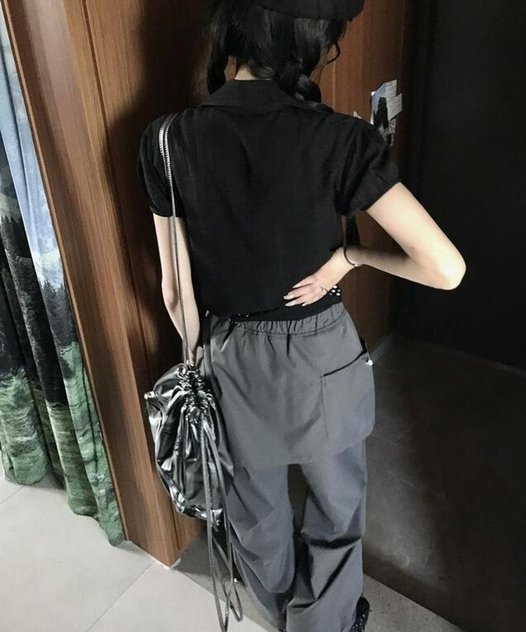 パラシュートストリングスカートパンツ CHARCOAL