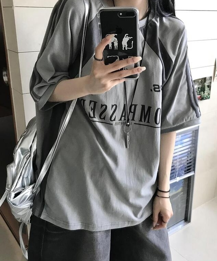 ラグラン半袖Tシャツ GREY