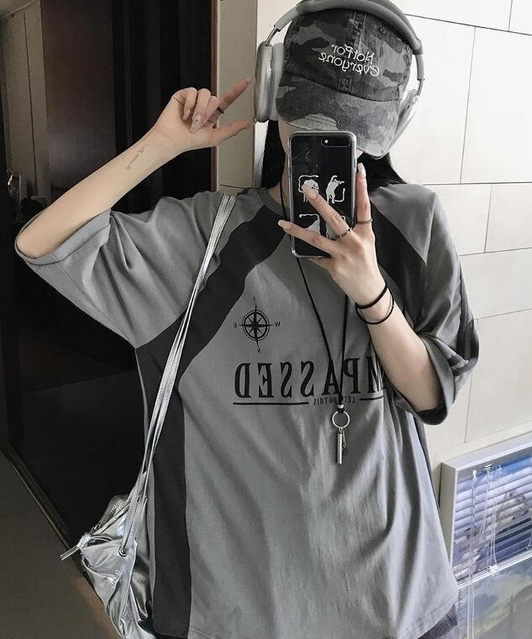ラグラン半袖Tシャツ GREY