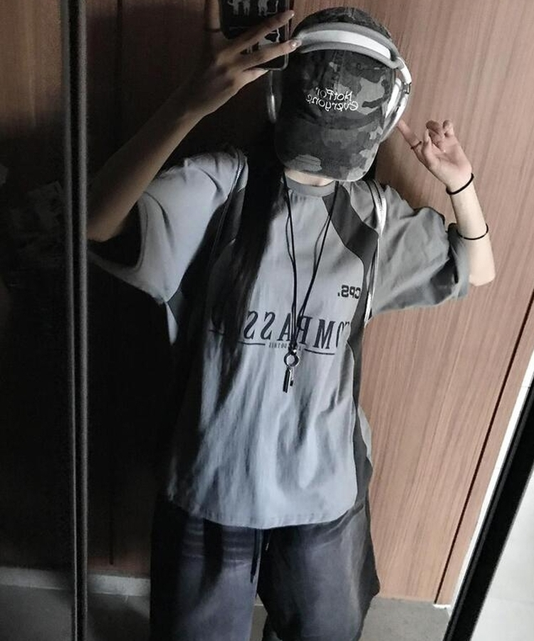 ラグラン半袖Tシャツ GREY