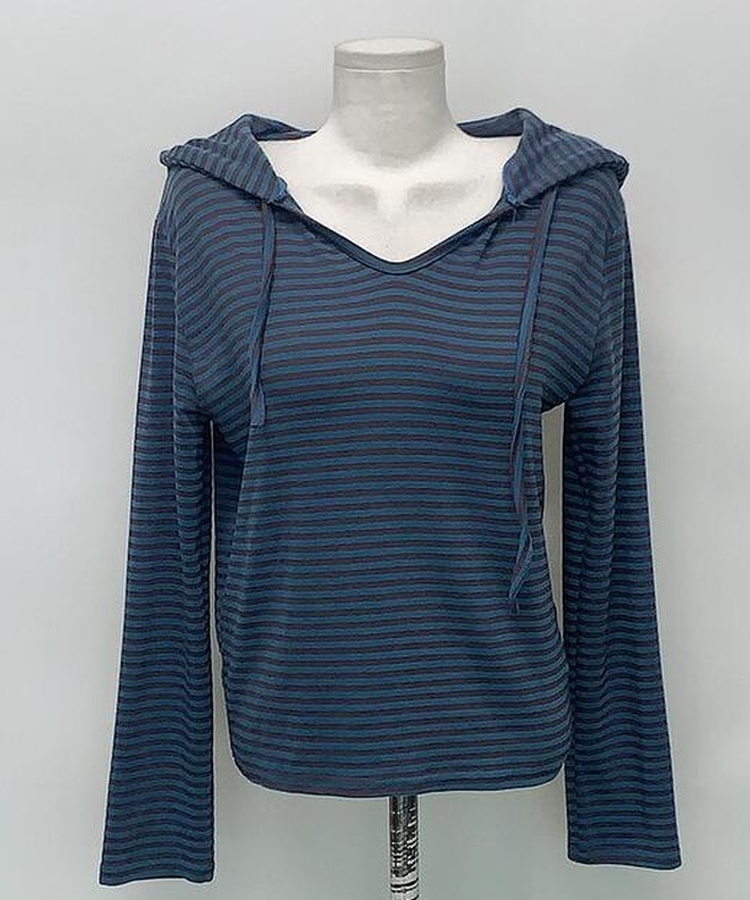 ストライプフードTシャツ