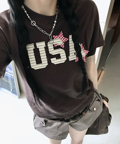 半袖Tシャツ スタークロップ半袖Tシャツ BROWN