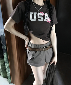 半袖Tシャツ スタークロップ半袖Tシャツ BROWN
