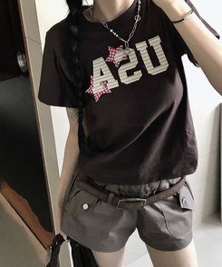 半袖Tシャツ スタークロップ半袖Tシャツ BROWN