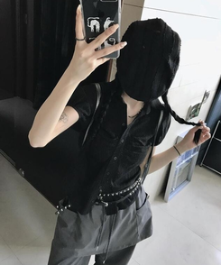 シャツ シャーリング半袖シャツ BROWN
