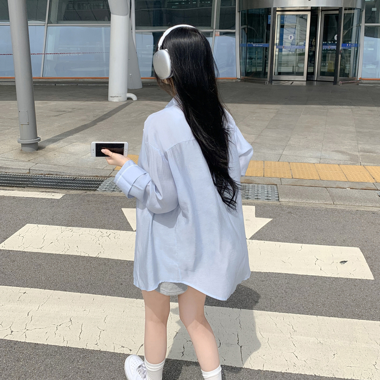 グレー シースルー リボン付きシャツ　Bibiy 伊勢丹限定カラー SBS26246 シースルーリネンシャツ(5color) シャツ - jasminbell