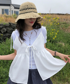 ヘアアクセサリー ビーチラタン麦わら帽子 BEIGE