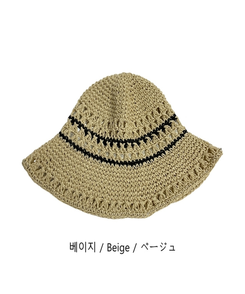 ヘアアクセサリー ビーチラタン麦わら帽子
