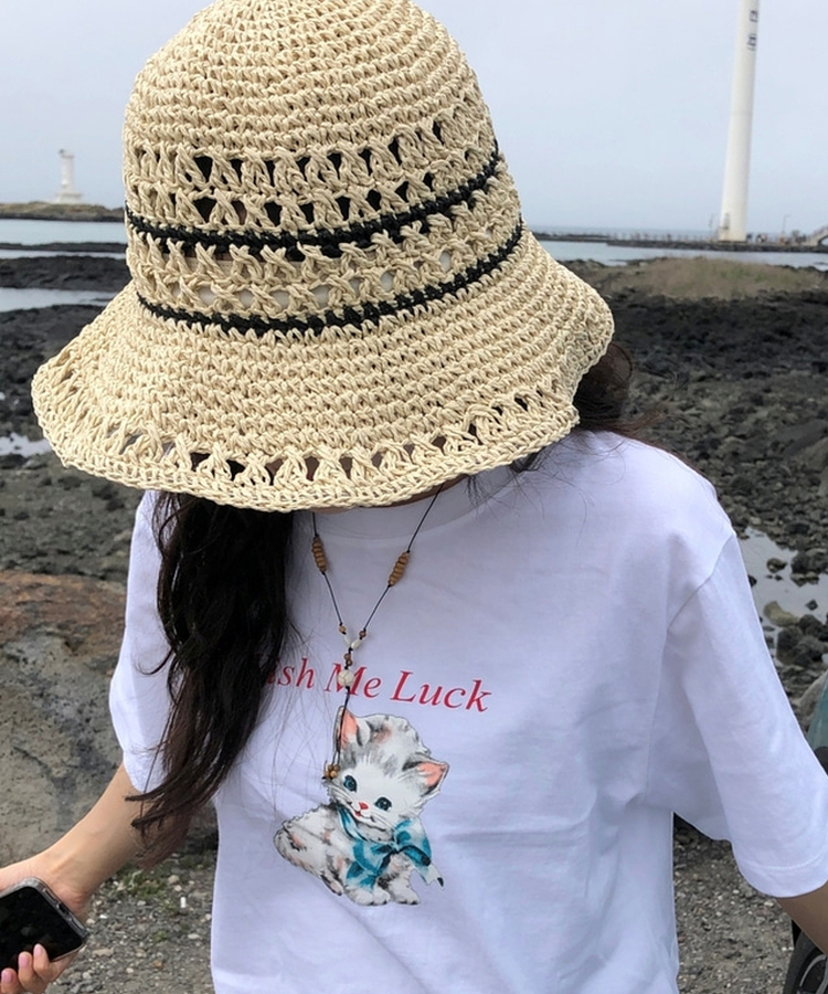 ビーチラタン麦わら帽子 BEIGE