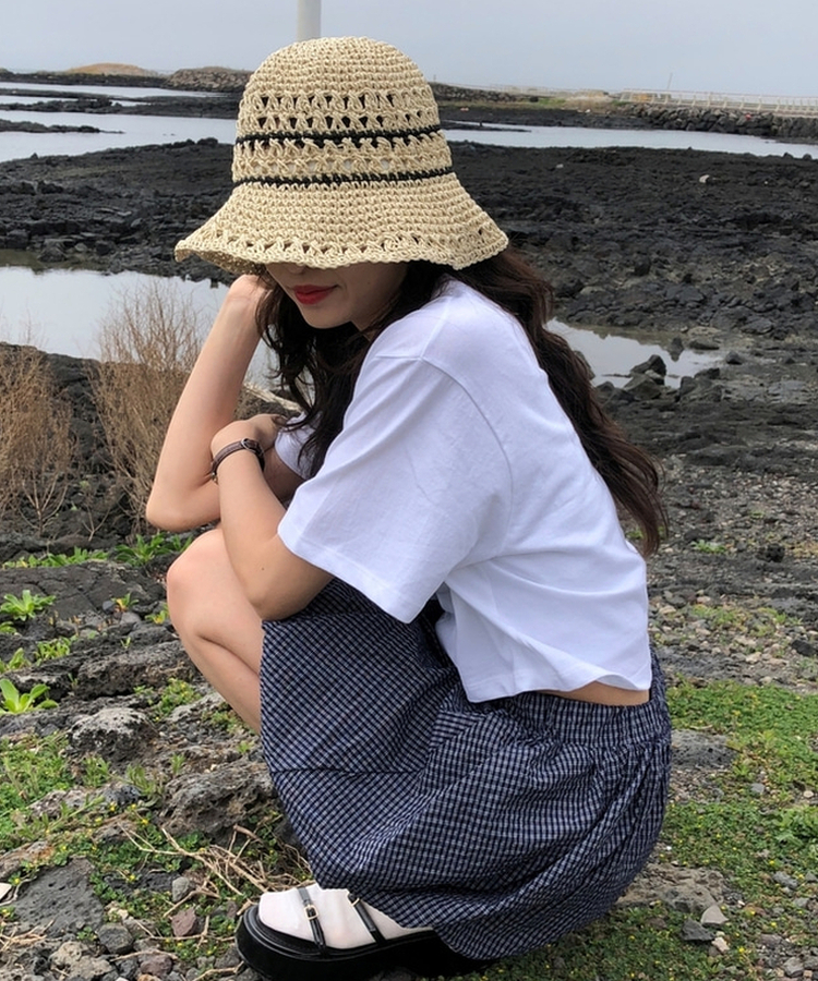 ビーチラタン麦わら帽子 BEIGE