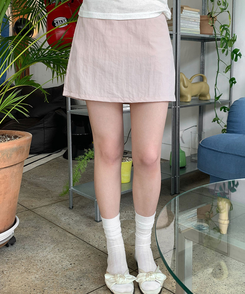 ミニスカート ナイロンAラインミニスカートパンツ PINK