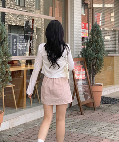 ミニスカート ナイロンAラインミニスカートパンツ PINK
