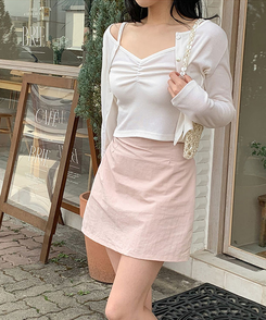 ミニスカート ナイロンAラインミニスカートパンツ PINK